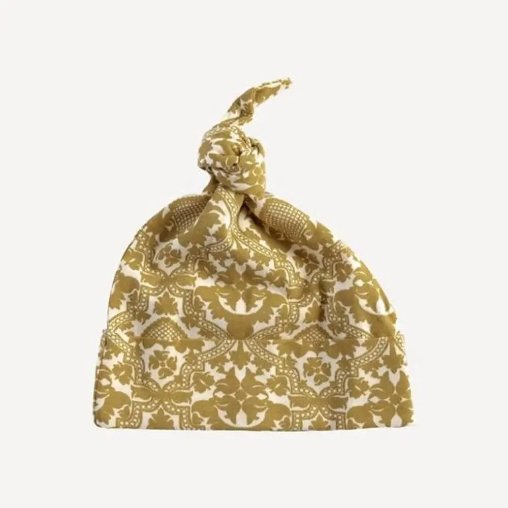 NWT Kate Quinn Folk Floral Organic Cotton Knot Hat 3-6m